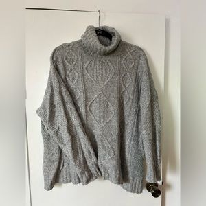 aerie turtleneck sweater gray